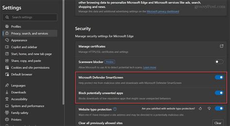 Update browser device and security settings for streaming