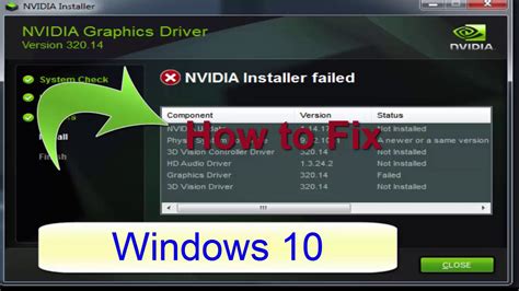 update drivers nvidia failing