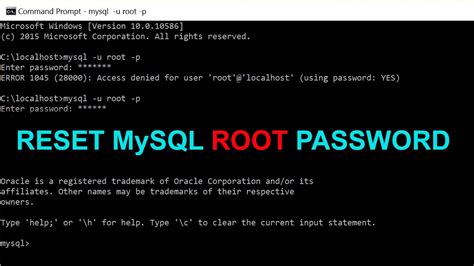 update mysql user password