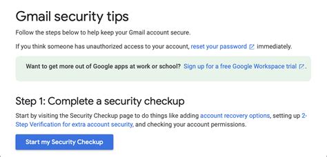 update security settings gmail