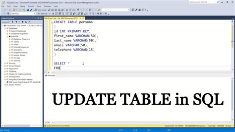 Update Table Set Sql