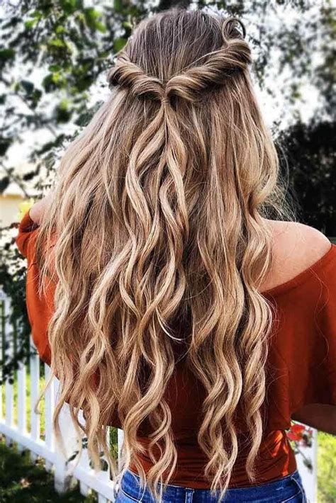 Unique Updos For Long Hair Half Up Half Down With Simple Style