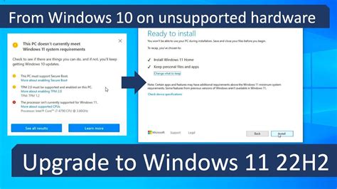 upgrade windows 10 to 11 unsupported hardware