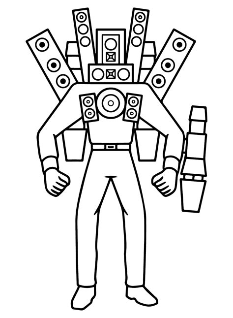 upgraded titan speakerman colouring pages
