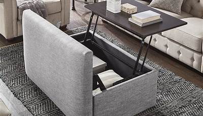 Upholstered Storage Ottoman Coffee Table