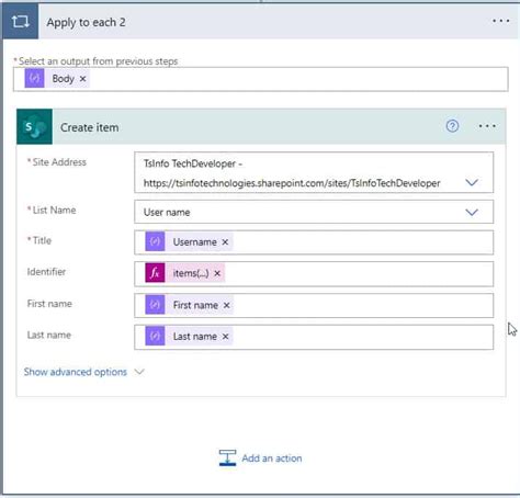 upload data from excel to sharepoint list using power automate