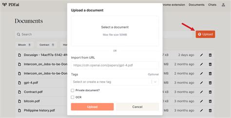 upload pdf document