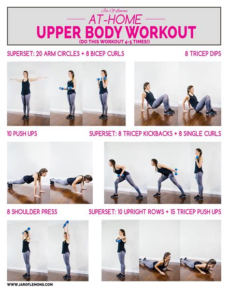 Upper Body Workout At Home Printable
