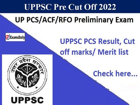 uppsc pre result 2022 cut off