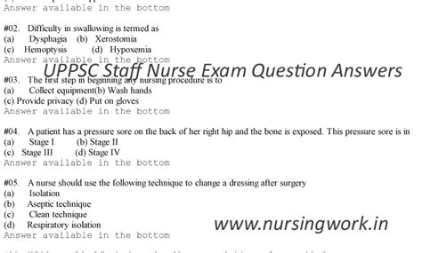 uppsc staff nurse question paper
