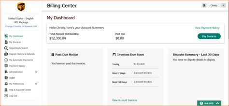 ups bill center login