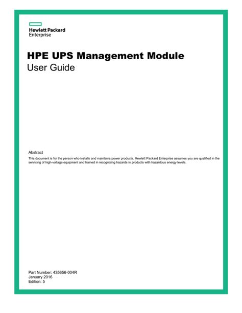 Ups Management Module User Guide