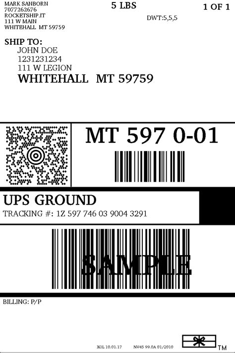 ups package shipping label