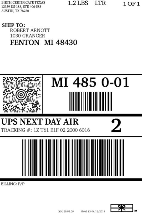 ups prepaid shipping label