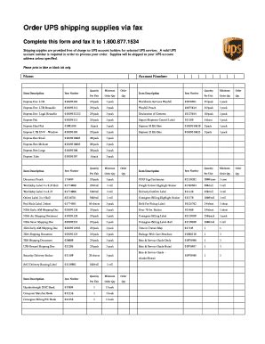 ups shipping supplies order form