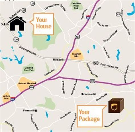 ups tracking package map