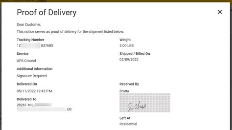 ups tracking says signature required