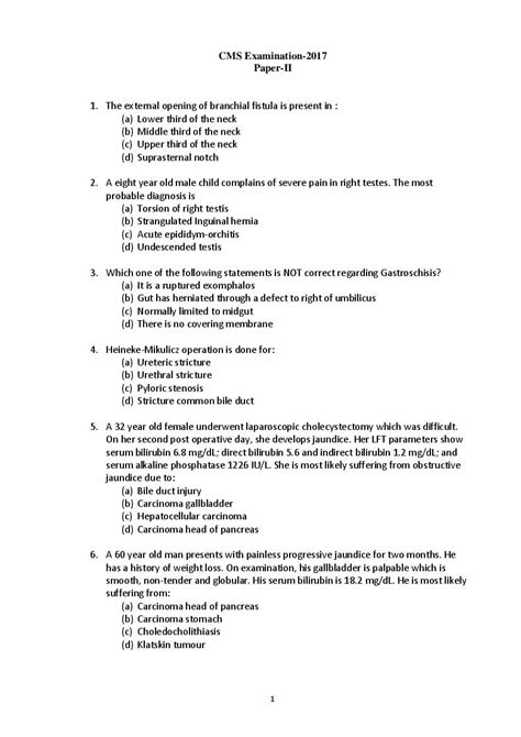 Upsc Cms 2017 Question Papers With Answers