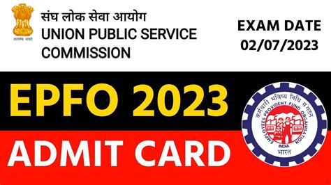 upsc epfo 2023 admit card release date