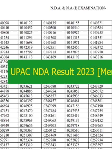 upsc nda result 2023