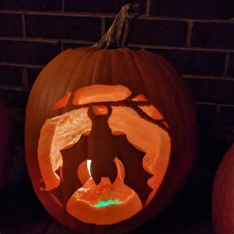 Upside Down Bat Jack O Lantern