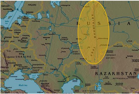 ural mountains location