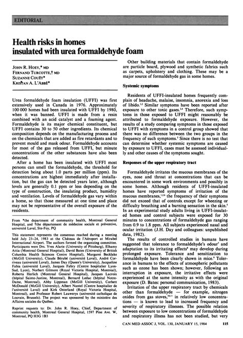 Urea Formaldehyde In Homes
