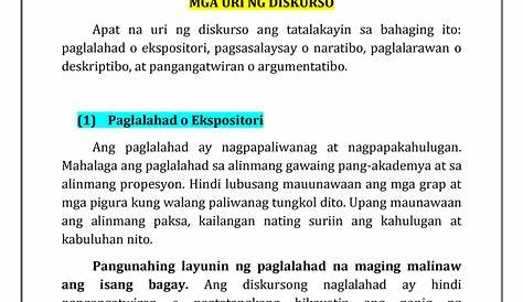 IBA'T Ibang URI NG Diskurso - FILIPINO 103 – ARALIN 7 RETORIKA