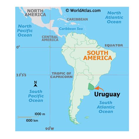 uruguay on the map