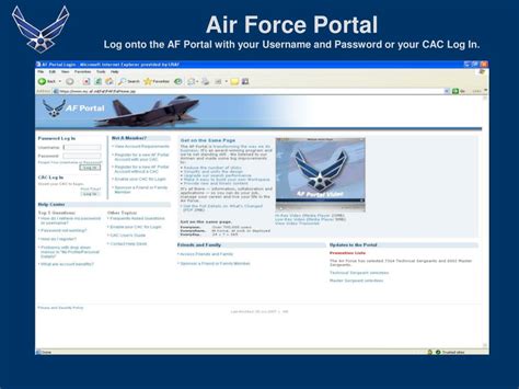 PPT Air Force Portal Log onto the AF Portal with your Username and