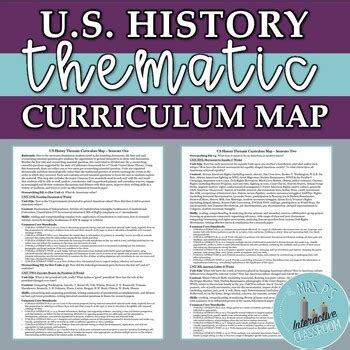 Us History Thematic Curriculum Map