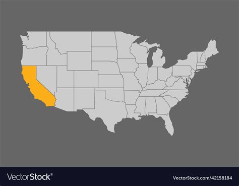 Us Map California Highlighted