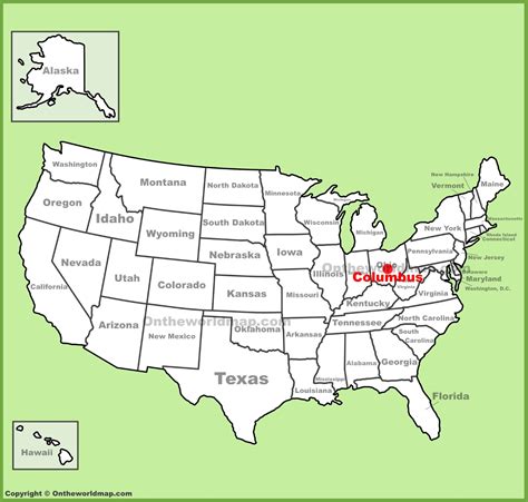 Us Map Columbus Ohio