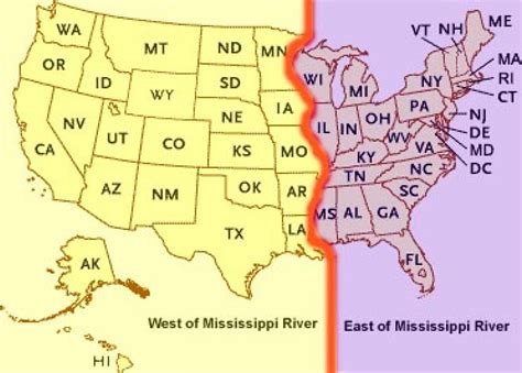 Us Map East Of Mississippi