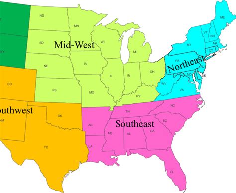 Us Map Geographic Regions