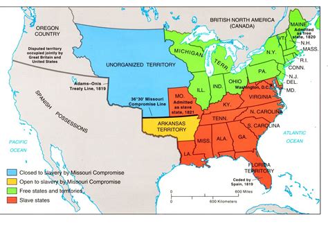 Us Map Missouri Compromise