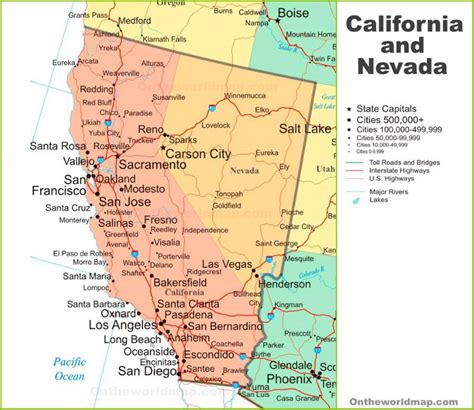 Us Map Nevada California