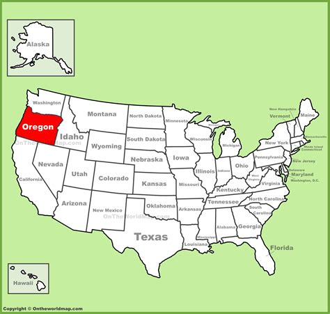 Us Map Of Oregon