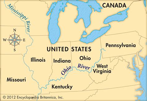 Us Map Ohio River