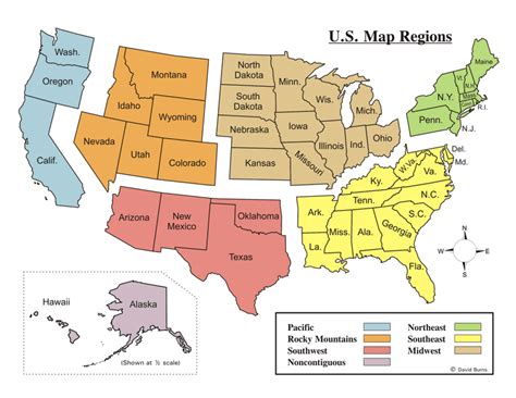 Us Map Regions Printable