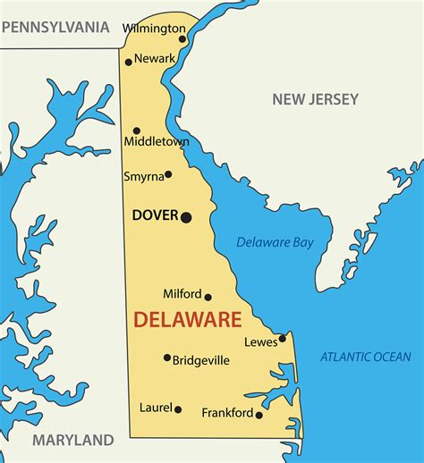 Us Map Showing Delaware