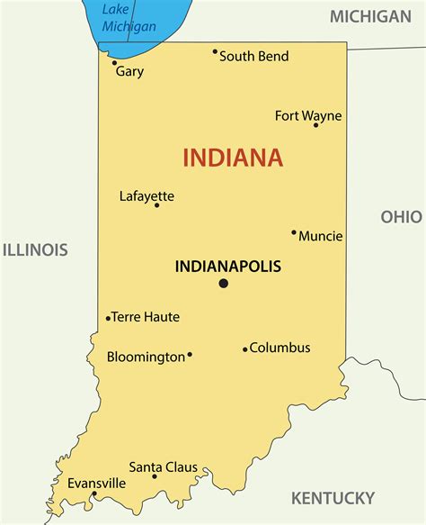 Us Map States Indiana