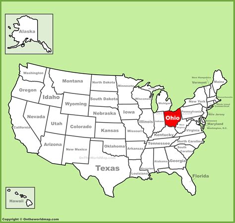 Us Map States Ohio
