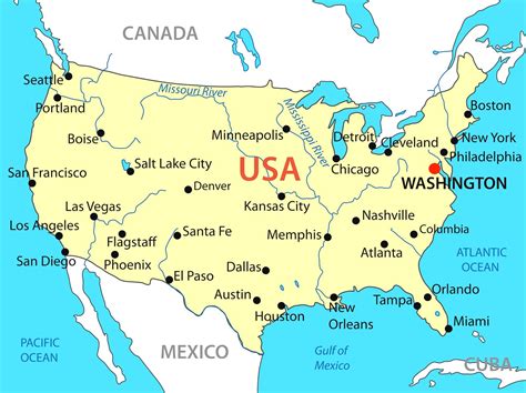 Us Map States Washington Dc