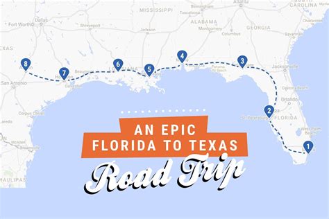 Us Map Texas To Florida