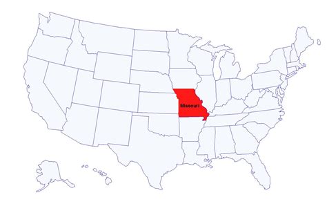 Us Map With Missouri Highlighted
