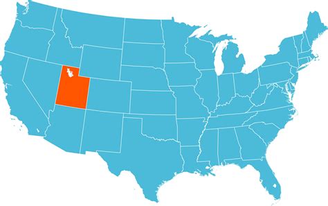 Us Map With Utah Highlighted