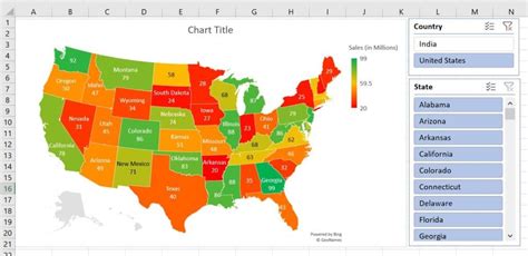 Us States Map Excel