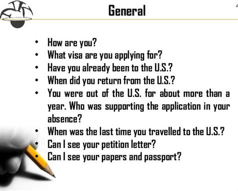Visa Interview Sample Questions