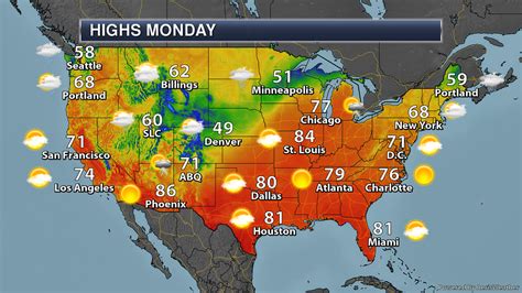 Us Weather Map Monday